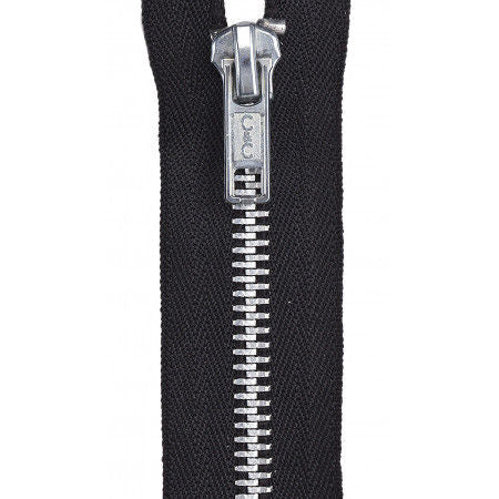 Aluminum Closed Fashion Zipper 7in Black