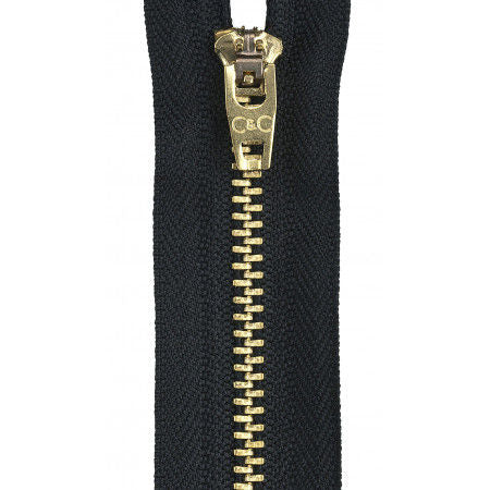 Packaged Metal Jean Zipper 7in Black