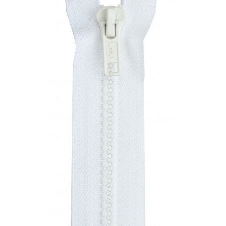 Sport Polyester 1-Way Separating Zipper 14in White