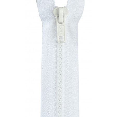 Sport Polyester 1-Way Separating Zipper 16in White