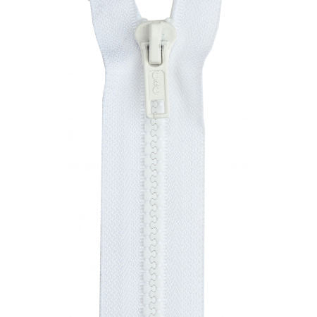 Sport Polyester 1-Way Separating Zipper 18in White