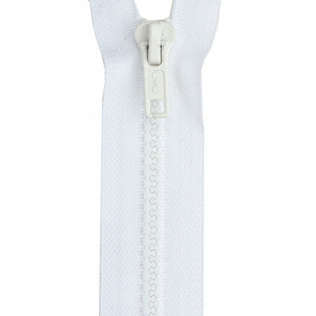 Sport Polyester 1-Way Separating Zipper 20in White