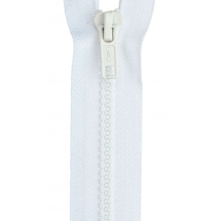 Sport Polyester 1-Way Separating Zipper 26in White