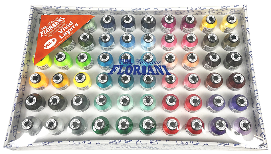 Floriani 60 Thread Colors Set 6 Vivid Layers