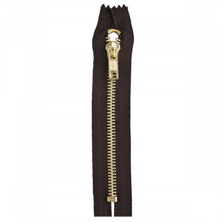 Brass Pocket Zipper 5in Cloister Brown