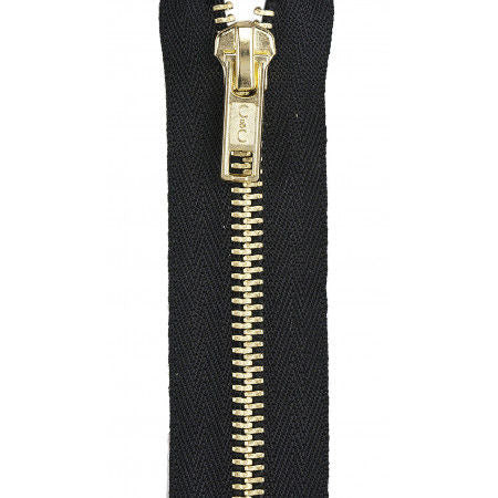 Brass Pocket Zipper 5in Black