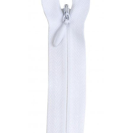 Invisible Polyester Zipper 9in White