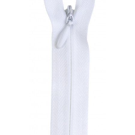 Invisible Polyester Zipper 14in White