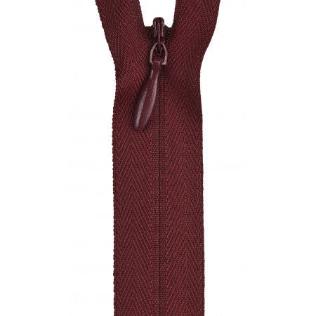 Invisible Polyester Zipper 22in Barberry Red