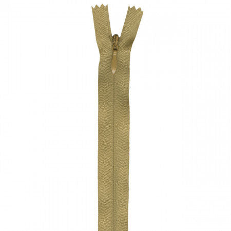 Invisible Poly Zipper 22in Camel