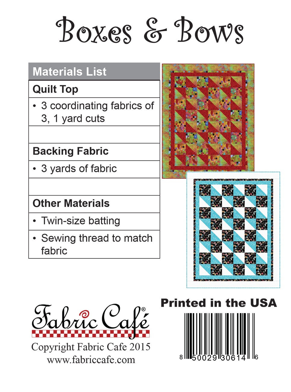 Boxes and Bows Pattern