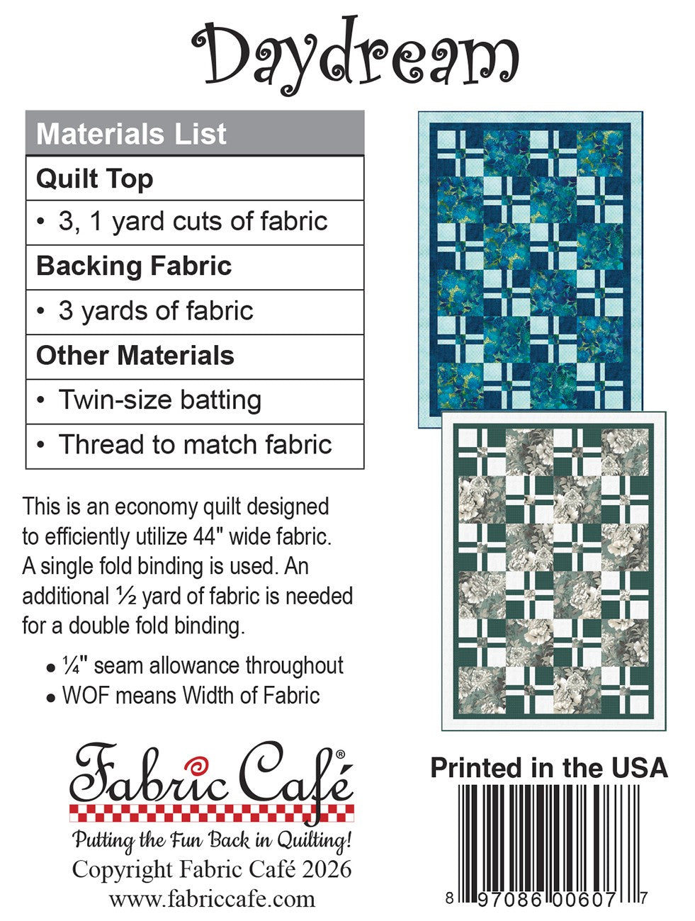 Daydream Individual 3-Yard Pattern