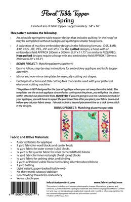 Spring Floral Table Topper Pattern