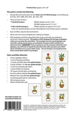 Petite Cacti ITH Wall Hanging Pattern