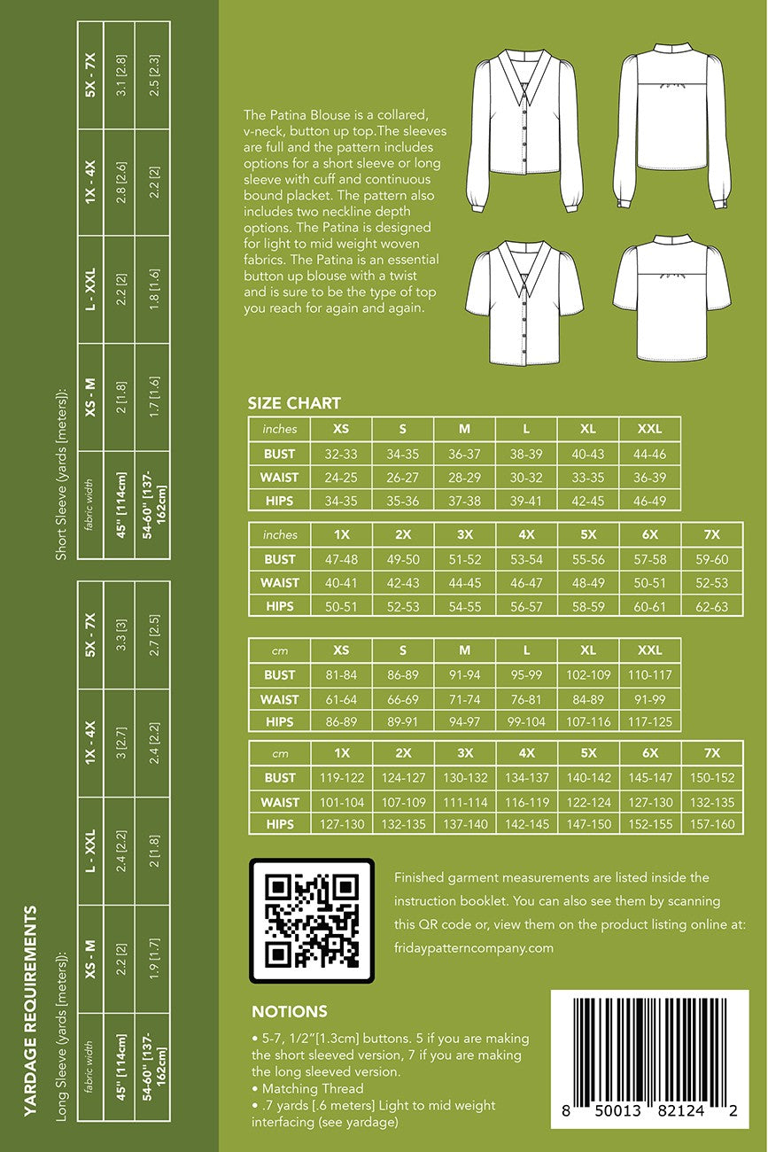 Patina Blouse Sewing Pattern