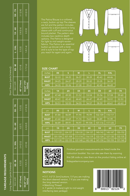 Patina Blouse Sewing Pattern