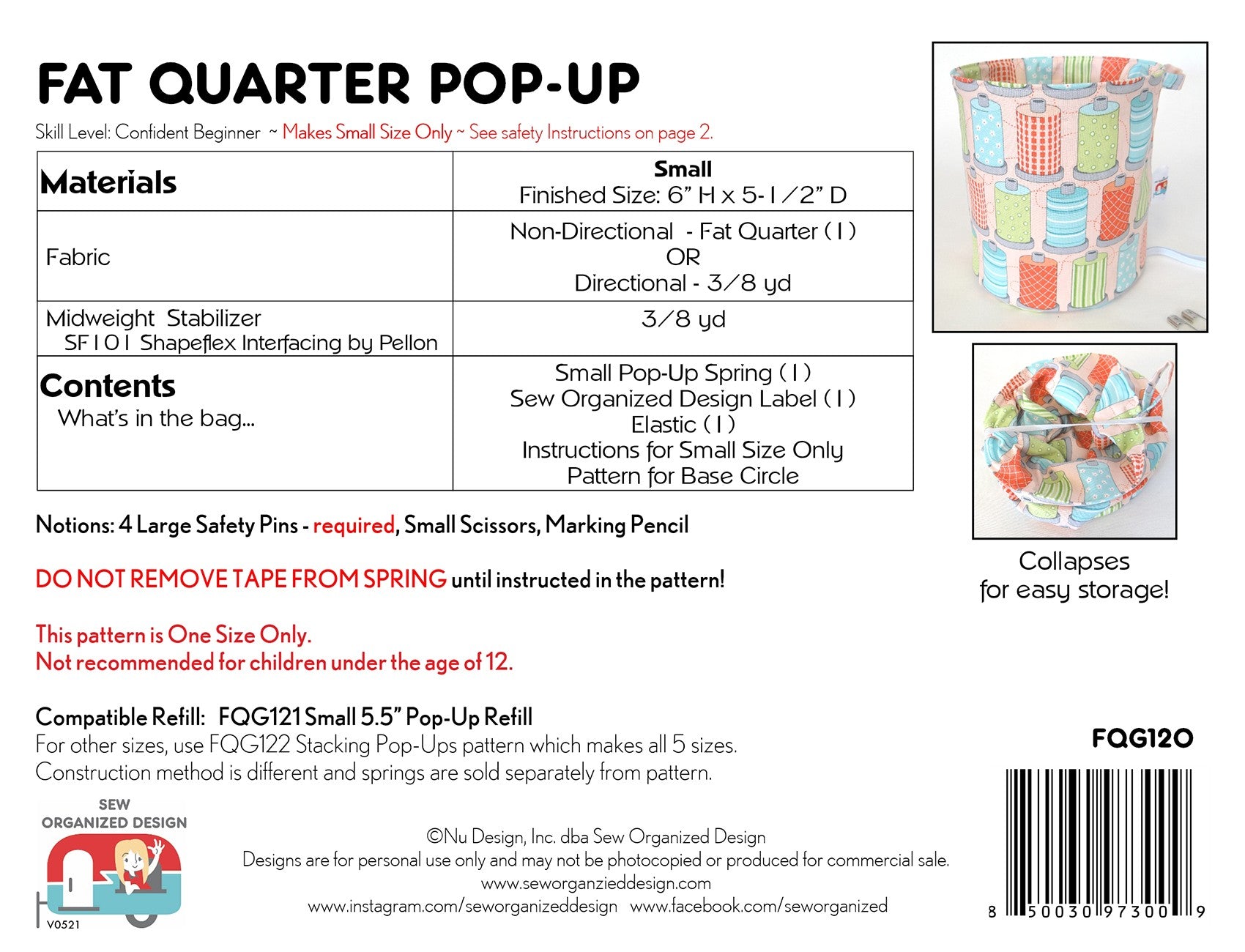 FQ Pop Up Pattern