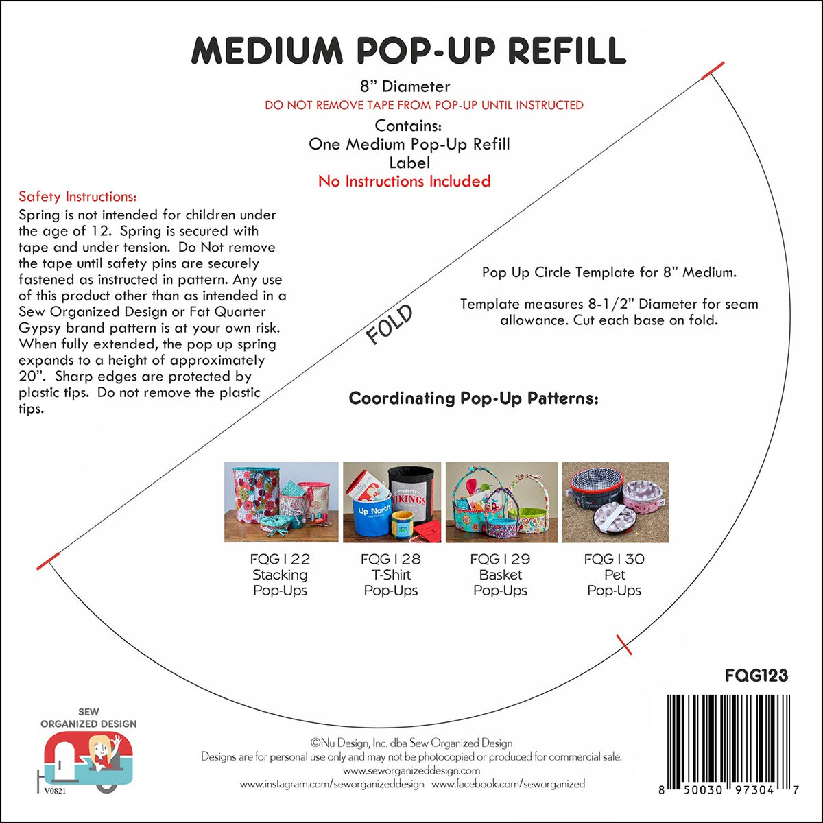 8in Medium Pop-Up Refill