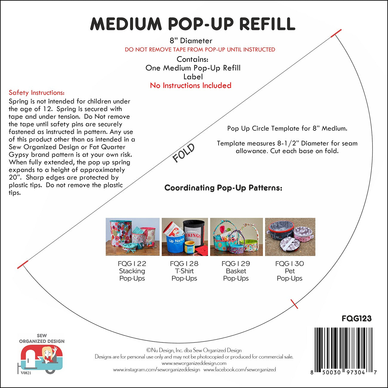 8in Medium Pop-Up Refill