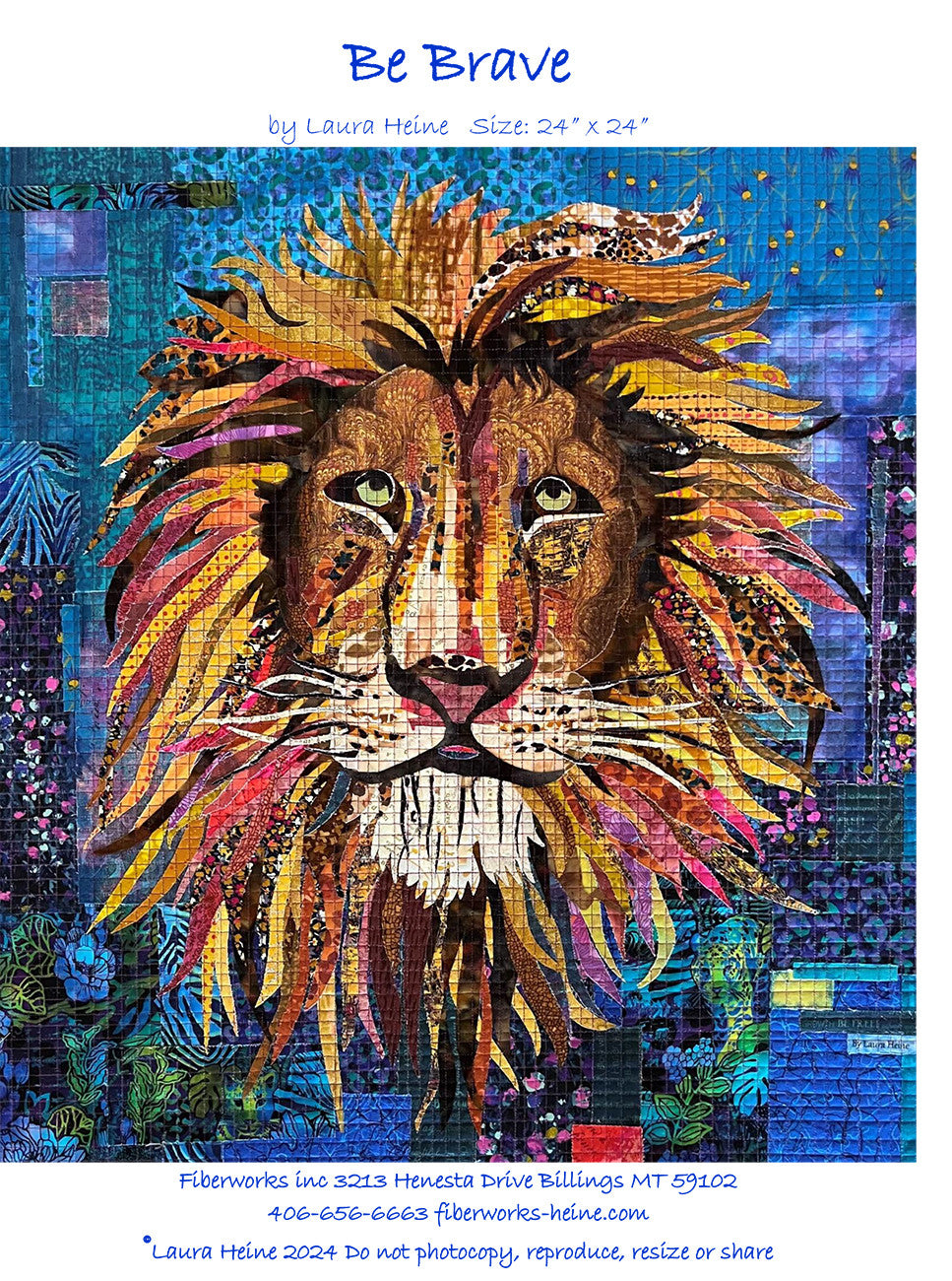 Be Brave (Lion) Collage Pattern by Laura Heine
