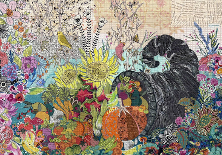 Cornucopia Collage Pattern by Laura Heine