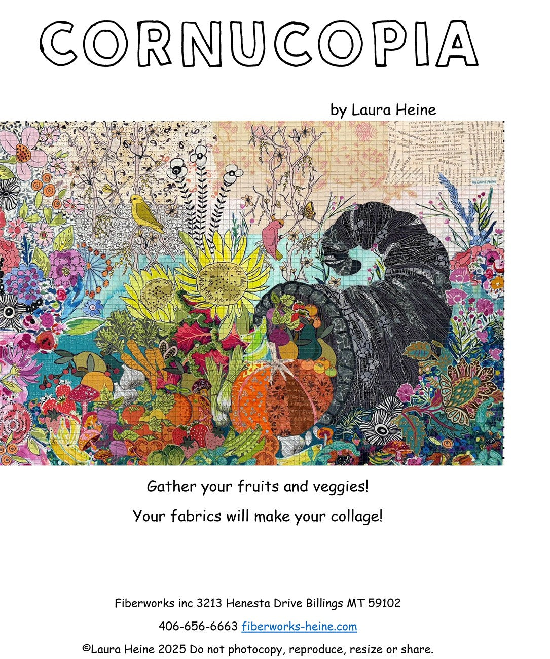 Cornucopia Collage Pattern by Laura Heine