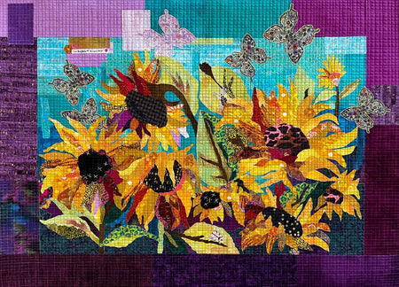Facing The Sun (Sunflowers) Collage Pattern by Lau