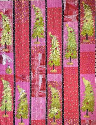 Green Trees Collage Pattern by Laura Heine