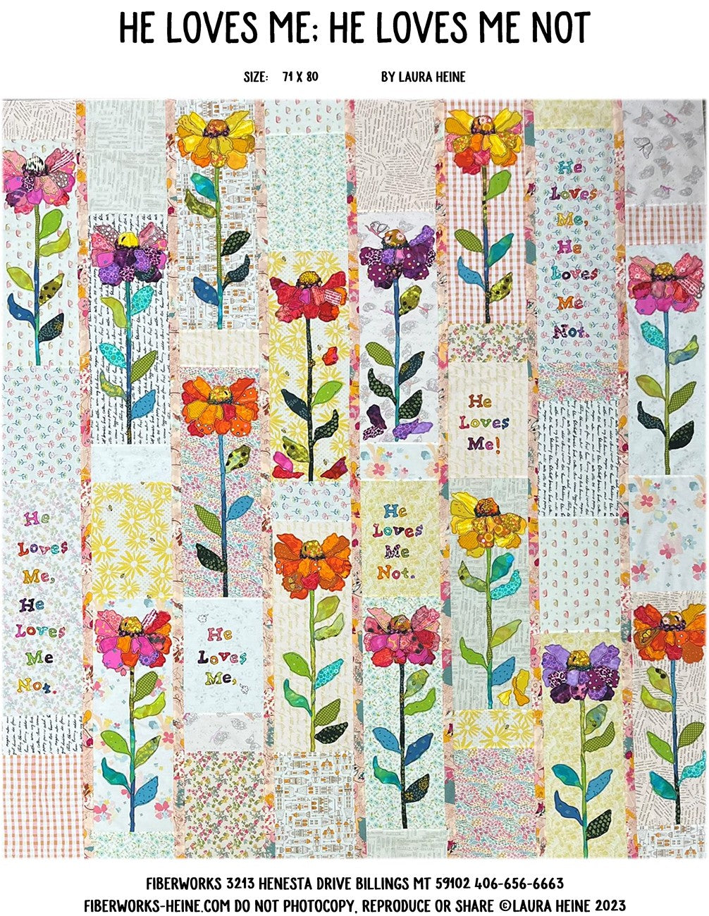 He Loves Me He Loves Me Not Collage Pattern