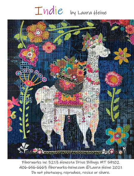 Indie The Llama Collage Pattern
