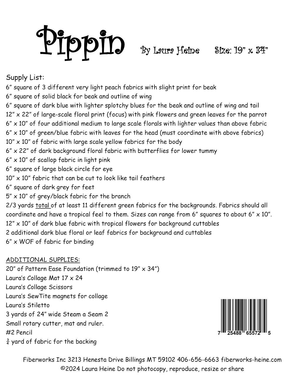 Pippin (Parrot) Collage Pattern by Laura Heine