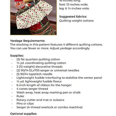 Serge It! Christmas Stocking Pattern