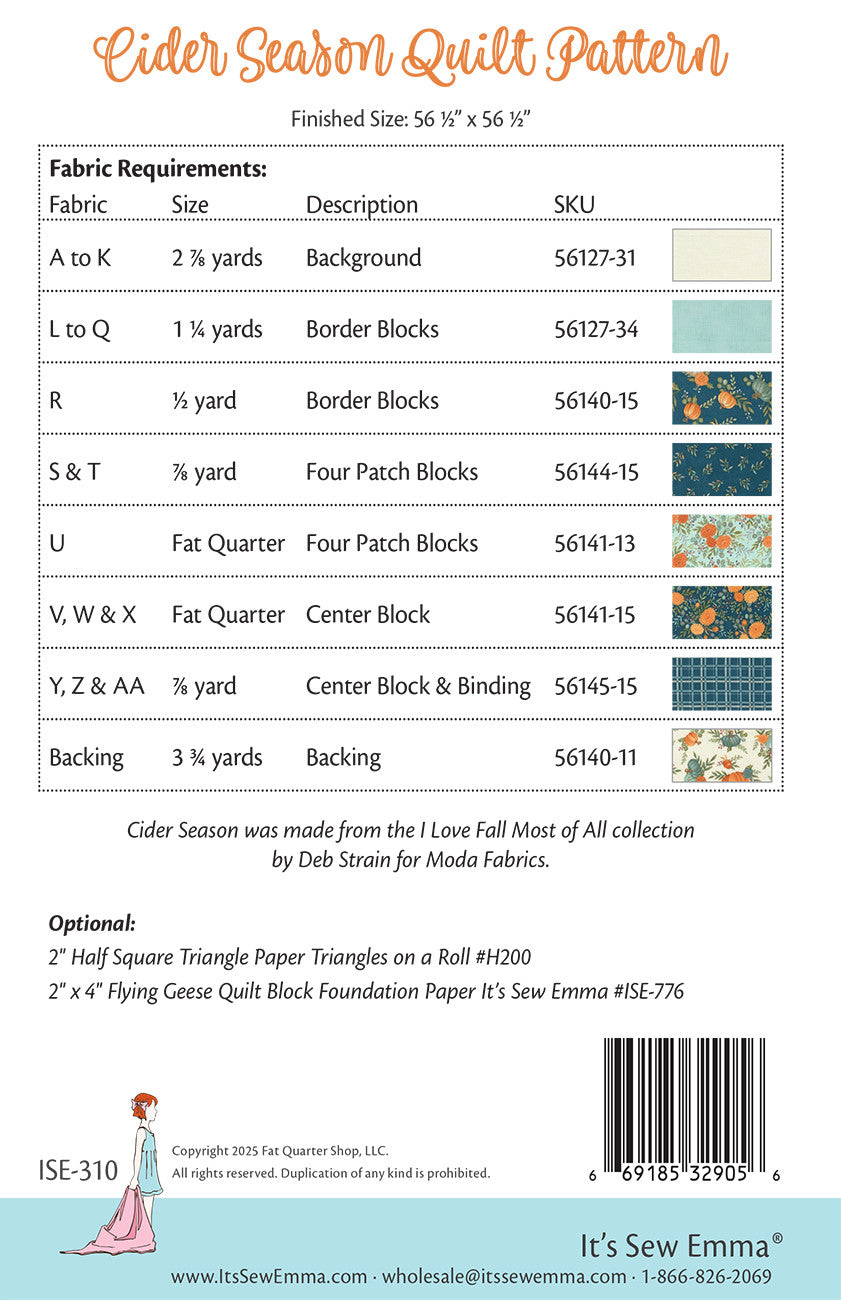 Cider Season Quilt Pattern