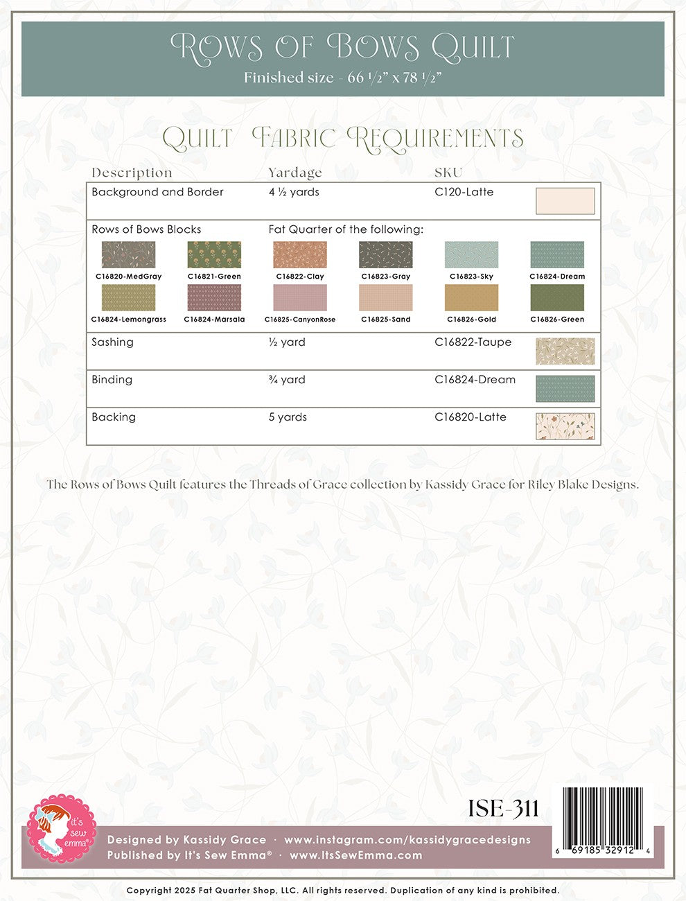 Rows of Bows Quilt Pattern
