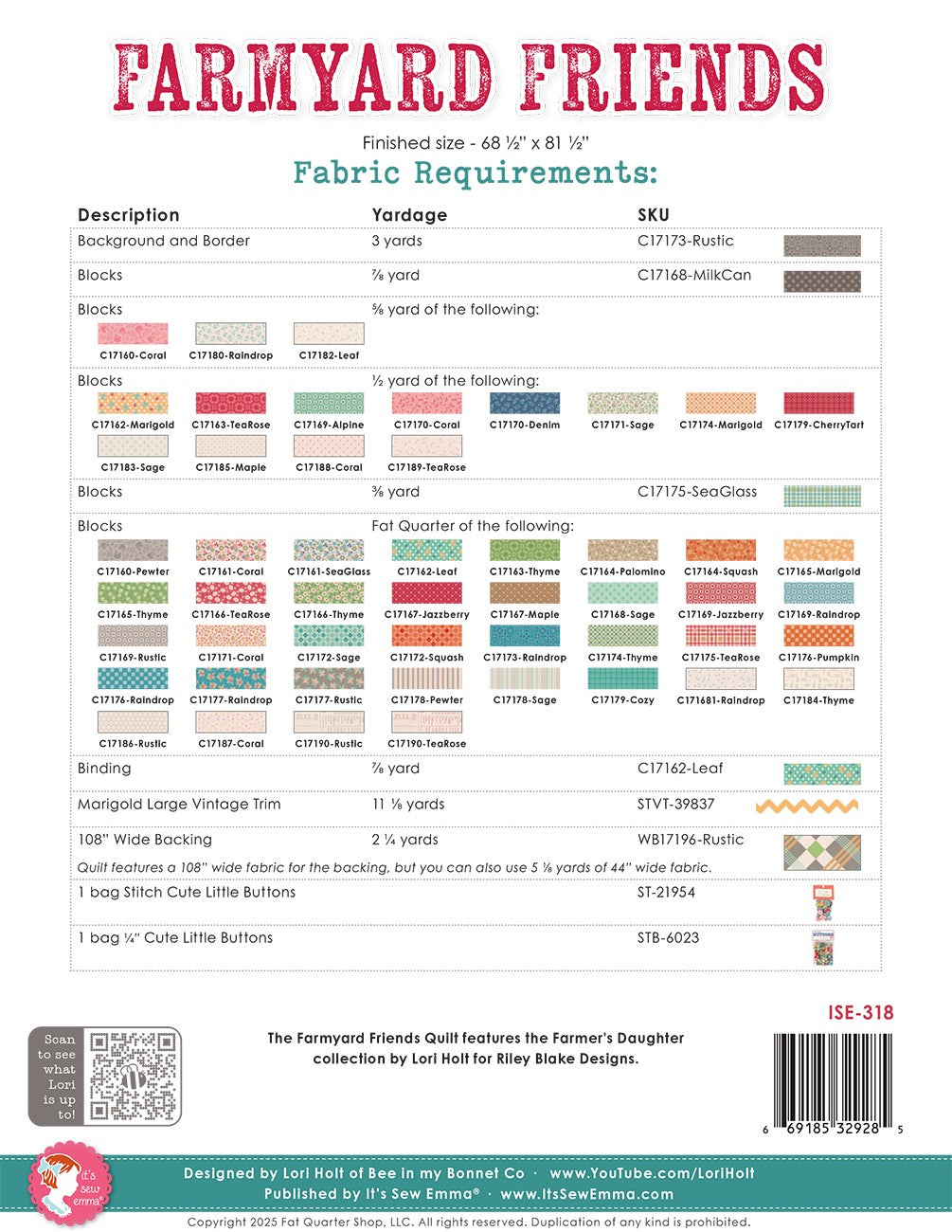 Farmyard Friends Quilt Pattern