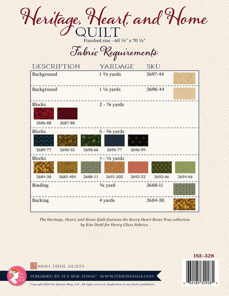Heritage, Heart, and Home Quilt Pattern
