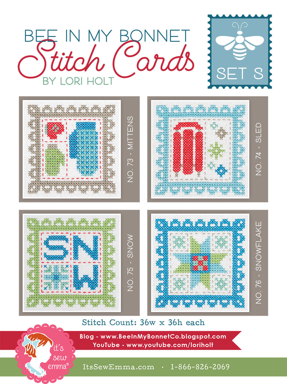 Bee in My Bonnet Stitch Card Set S Pattern