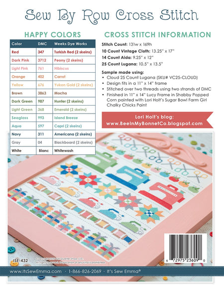 Sew by Row Cross Stitch Pattern
