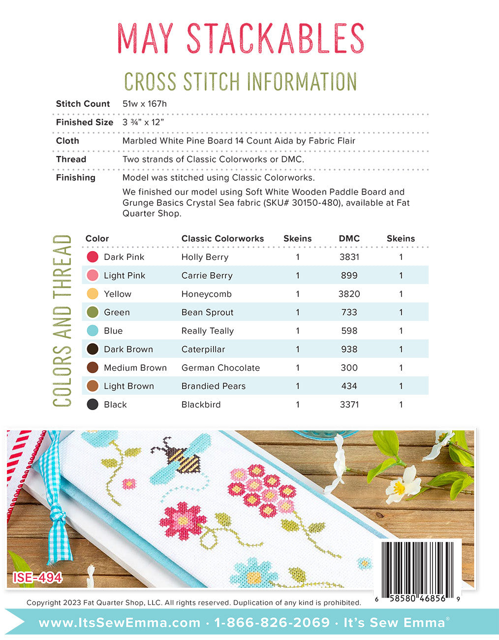 May Stackables Cross Stitch Pattern
