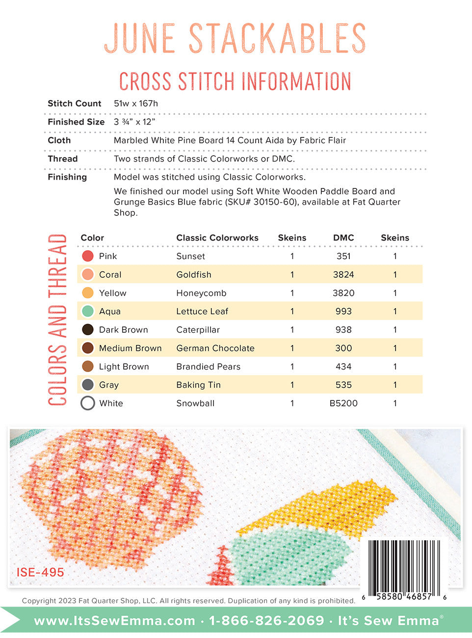 June Stackables Cross Stitch Pattern