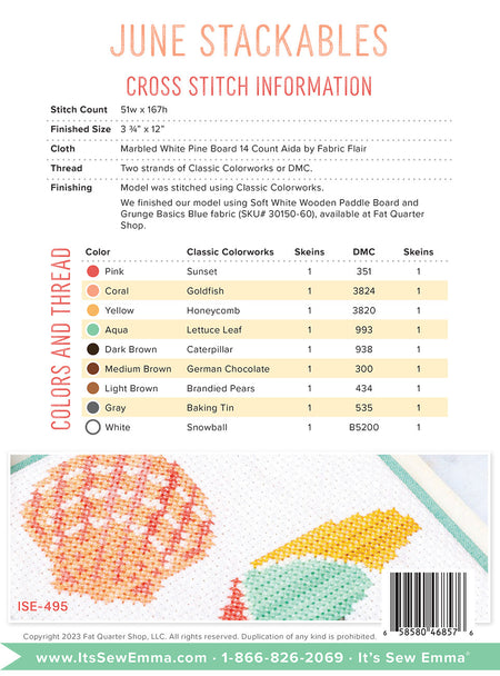 June Stackables Cross Stitch Pattern
