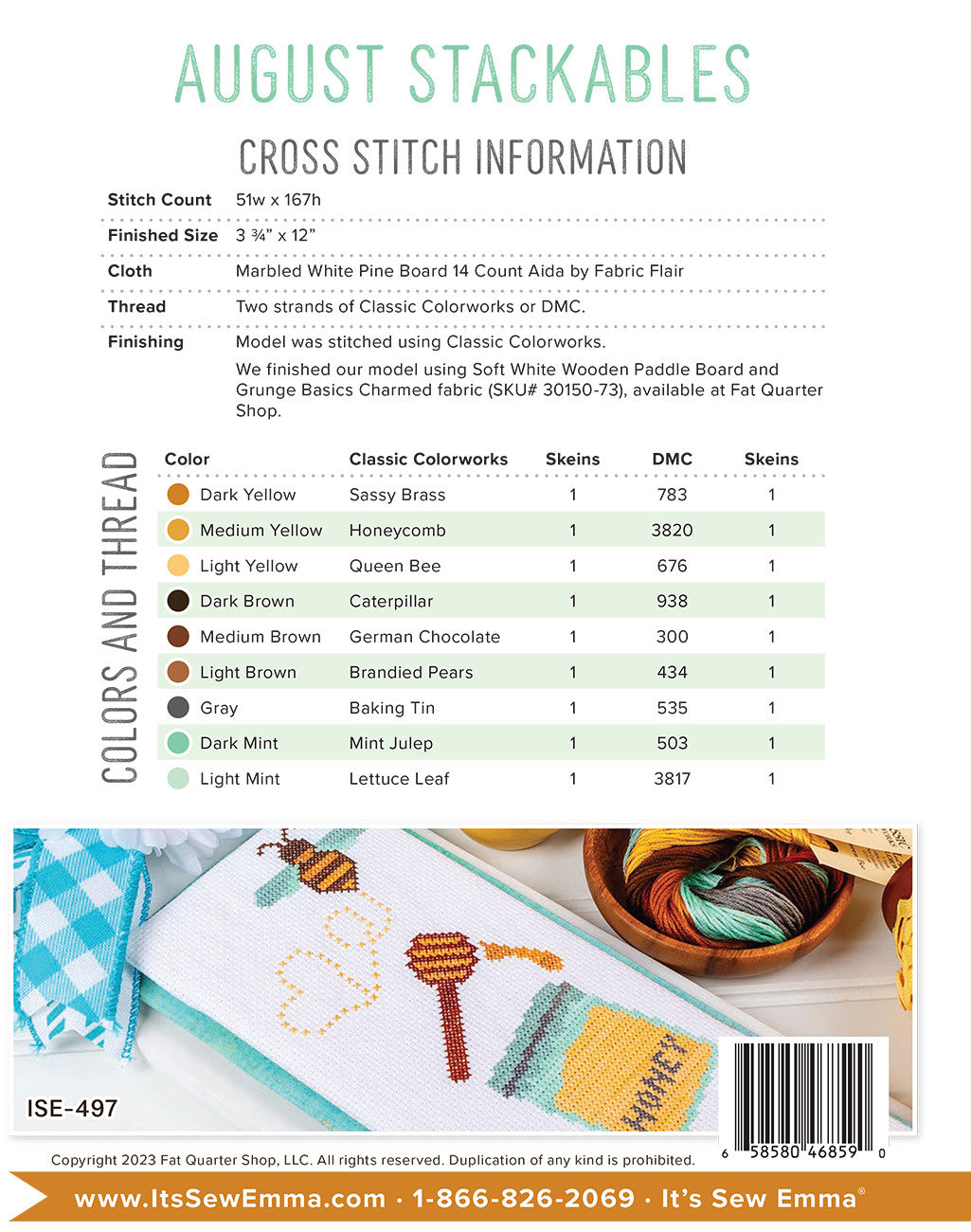 August Stackables Cross Stitch Pattern