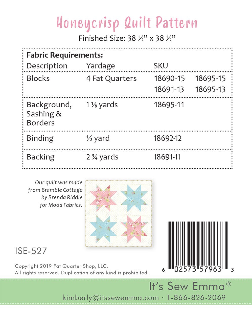 Honeycrisp Quilt Pattern by It's Sew Emma
