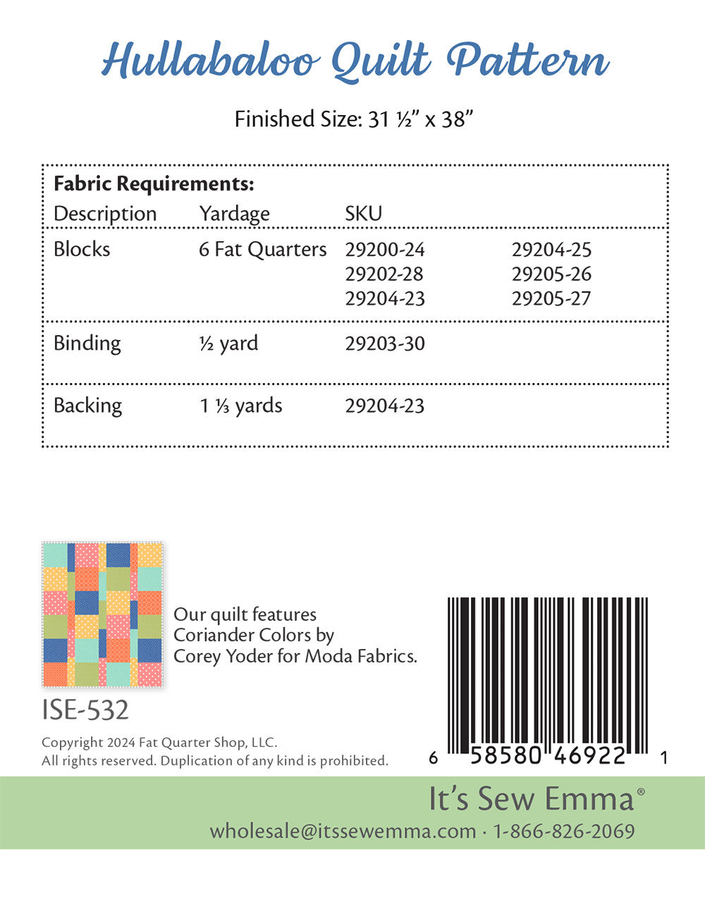 Hullabaloo Quilt Pattern