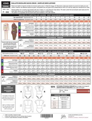 Emma - Surplice Neck Leotard Pattern
