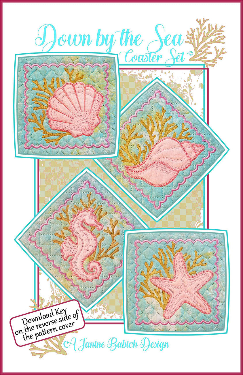 Down by the Sea Coaster Set Machine Emb. Designs