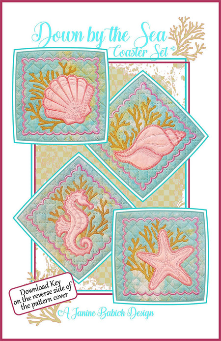 Down by the Sea Coaster Set Machine Emb. Designs