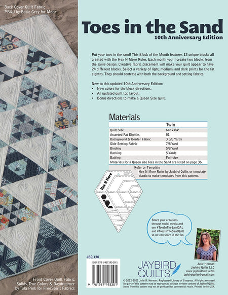 Toes in the Sand Block of the Month Pattern