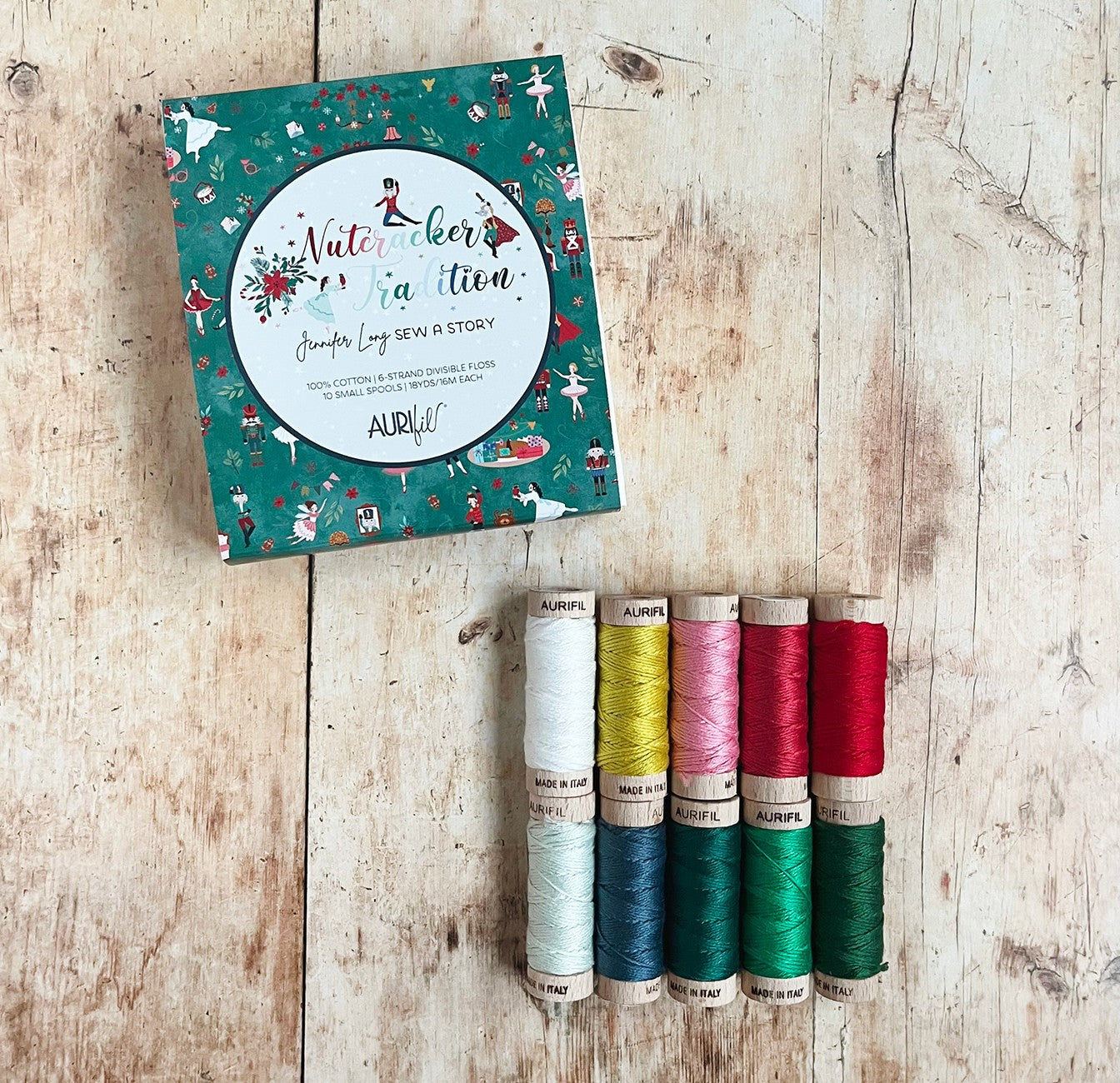 Nutcracker Tradition by Jennifer Long — Aurifil Thread Set, 10 Spools