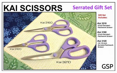 Kai Serrated Patchwork 3 Piece Scissors Set